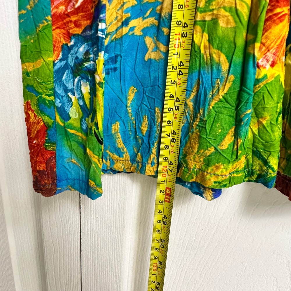 Jams World Sea Life 90s Vintage Sleeveless Maxi Dress Multi-Color Button Front S - Picture 12 of 16
